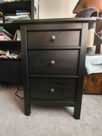 Ikea Hemnes 3-drawer chest Night Stand, black-brown