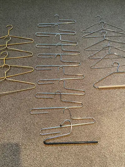 20 heavy duty metal hangers( please read description), View more
