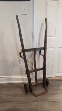 Antique 1900s Wood and Metal Industrial Dolly.Antique Hand Truck