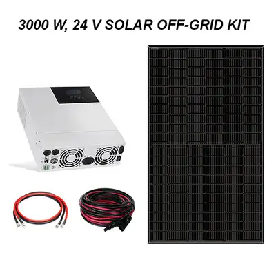 This 3000 Watt, 24 Volt Off-Grid Solar Kit is designed to handle your small, off grid needs. You can...
