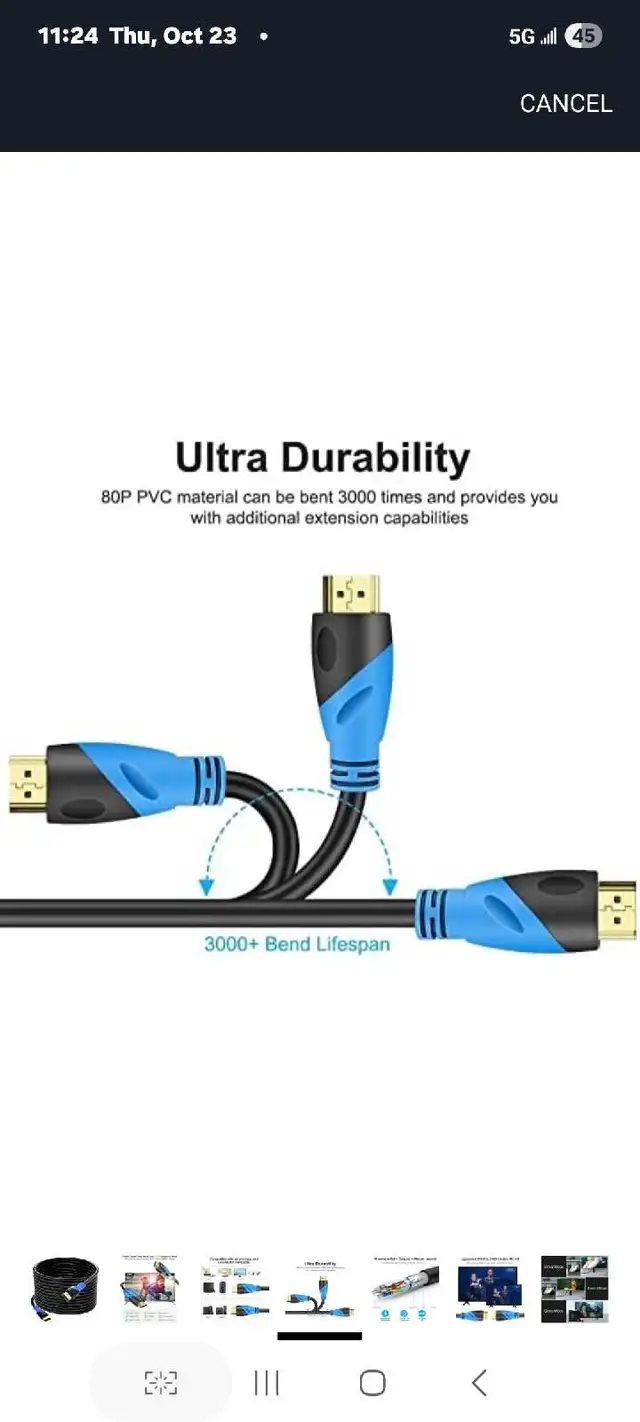 Rommisie 4K HDMI Cable 65 FT (HDMI2.0,18Gbps) Ultra High Speed G in General Electronics in Markham / York Region - Image 5