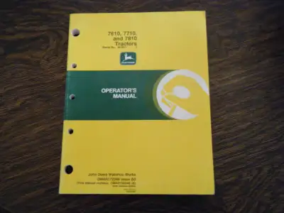 John Deere 7610, 7710, 7810 Tractors Operators Manual, View more