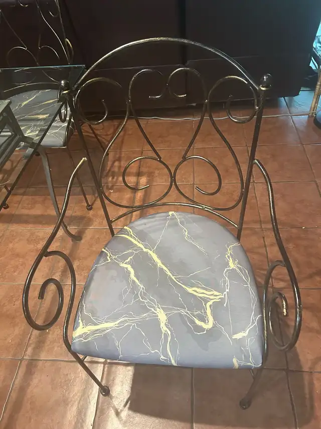 Wrought Iron Dining Table & Chairs in Dining Tables & Sets in Dartmouth - Image 4