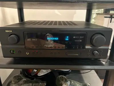 Denon receiver for sale with Bose 5.1 surround sound speakers and subwoofer. Speakers are wired and...