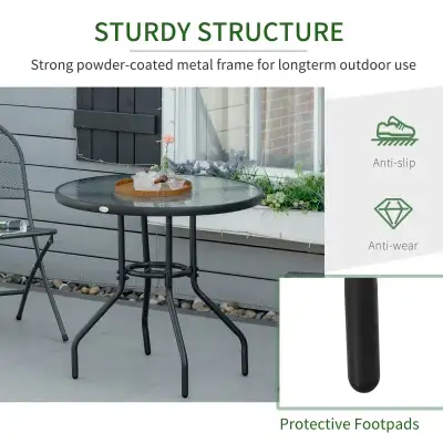 31.5" Round Outdoor Dining Table Coffee Side Bistro Table with , View more