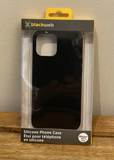 New blackweb Hard-Shell Silicone iPhone 12 Pro Max Case (Black, View more