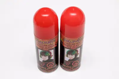 Deux bouteilles neuves de colorant en aérosol rouge pour cheveux, View more