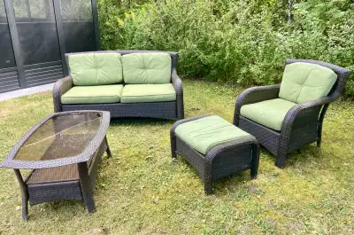 ensemble de jardin avec table de verre , View more