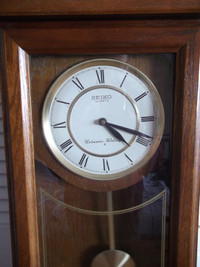 Seiko Long  Pendulum Chiming Quartz Wall Clock QXH101BL