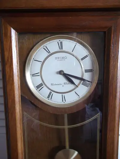 Seiko Long  Pendulum Chiming Quartz Wall Clock QXH101BL, View more