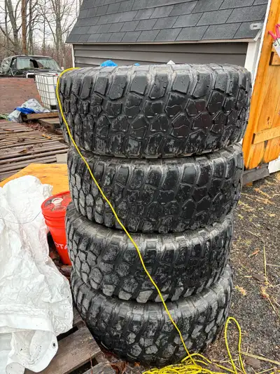 Mud run season will soon be starting. 4 BF Goodrich 33 12.50 / 15. Weather cracked but all hold air....