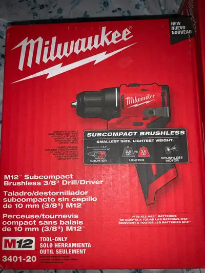 Milwaukee M12™ Subcompact Brushless 3/8" Drill/Driver, View more
