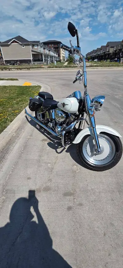 Mint condition 2001 harley fatboy with evo 88 low miles 37000 cam tensioners good always stored insi...