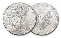 1oz .999 Pure Silver American Eagle Bullion 1$ Coins