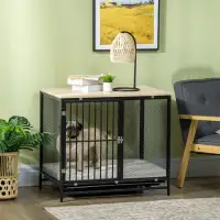Dog Crate Furniture with Water-Resistant Cushion, Dog Crate End 