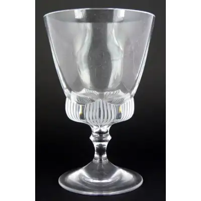 LARGE SIGNED LALIQUE FROSTED CRYSTAL GOBLET, View more