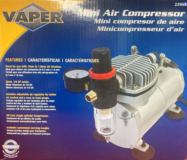 (NEW) Mini Air Compressor 1/6 HP 40 PSI 0.8 CFM (Vaper 22958) in Power Tools in City of Toronto - Image 2