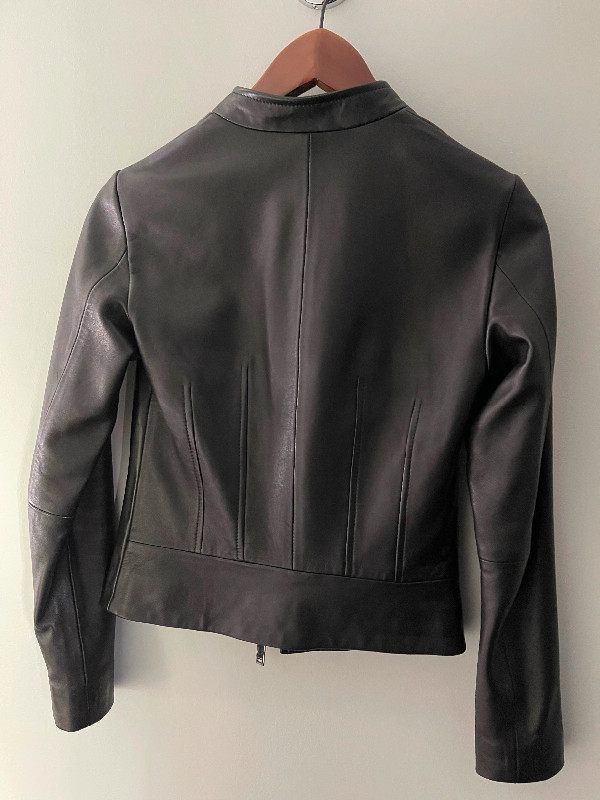 REISS Women Allie Black Leather Fitted Biker’s Jacket Size 0 US in Women's - Tops & Outerwear in City of Toronto - Image 3