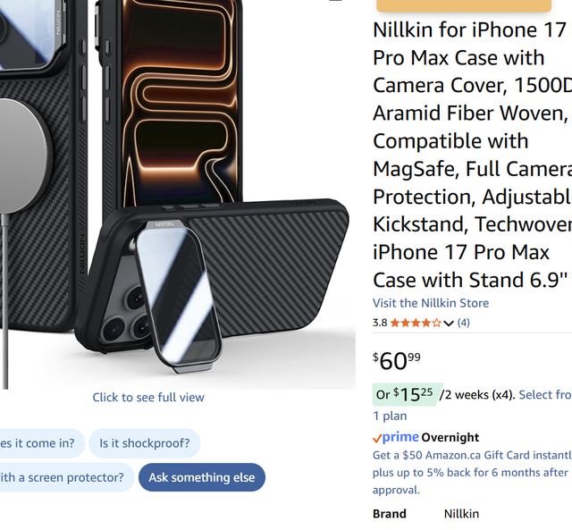 ❤️✅NEW IN BOX: Nillkin for iPhone 17 Pro Max Case in General Electronics in Markham / York Region - Image 3