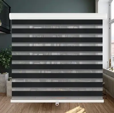 Cordless Zebra Blinds Roller Shades for Window-Dual Layer , View more