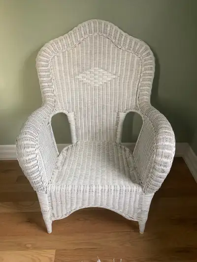 White Wicker Chair, View more