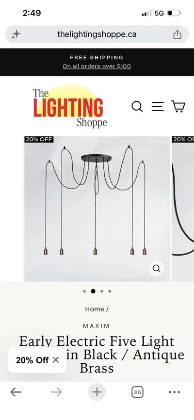 New Maxim Lighting 5-Light Pendant,, View more