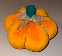 Fall Harvest Thanksgiving Halloween Tabletop Plush Pumpkin - $5
