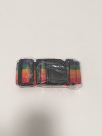 Brand New Sealed Rainbow Nylon Web Belt Black Buckle Strap 