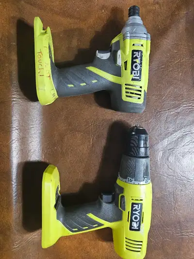 Ryobi drill and impact gun., View more