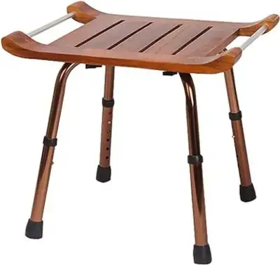 Wood Bath Shower Stool Spa Shower Chair with Arm Teak Bath Bench, View more