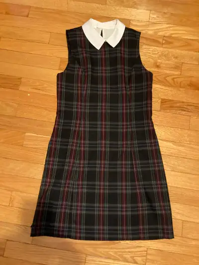 Simons Twik Dress Plaid with white collar Size M  Sleeveless, View more