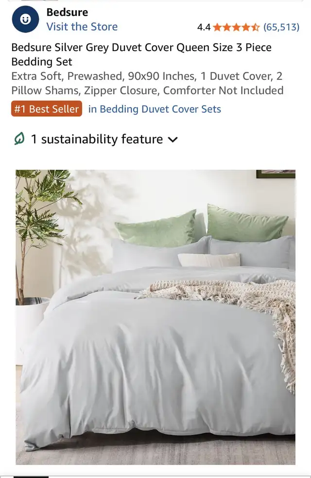 Bedsure Queen Duvet Cover in Bedding in Oakville / Halton Region - Image 5