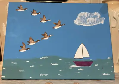 BEAUTIFUL REALL PAINTING ON 16” x 12” CANVAS, View more