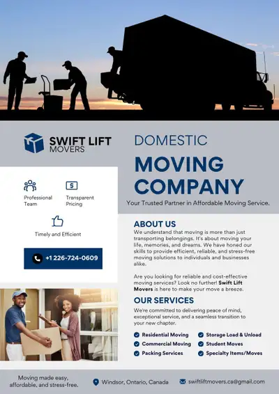 Are you looking for a reliable and cost effective moving service? Look no further! Swift lift movers...