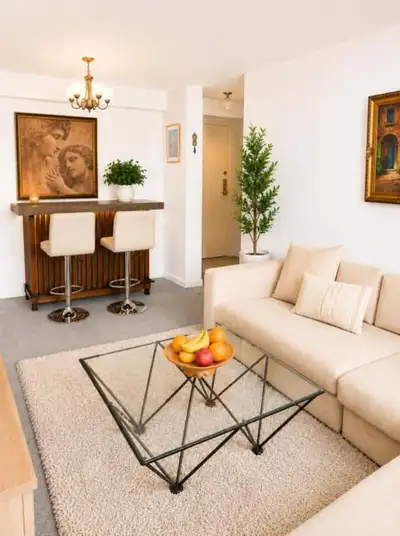 A large furnished room with a den is available for a 6- 12, months rental starting Sept 1st. 2 rooms...