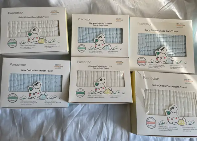 6 Purcotton Baby Cotton Gauze Bath Towel628543938314271222