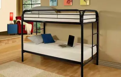 Black Steel Twin/Twin Bunk Bed, View more