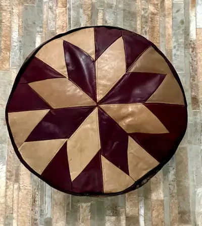 4. Handcrafted Leather Pouf – Made in Turkey, View more