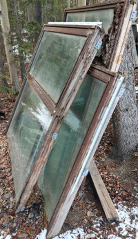 FS: old double pane glass windows in wood frames
