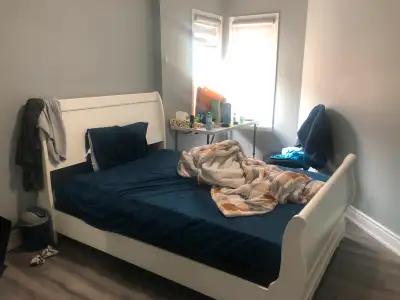 Fully furnished, beautiful, bright & quiet room, with full size bed mattress and table chair with la...