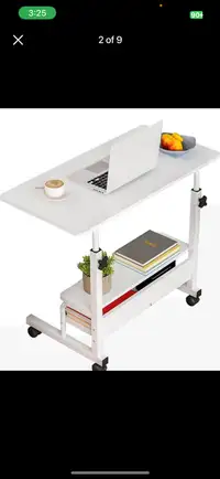 Adjustable Height Mobile Computer Desk for Small Space Rolling W