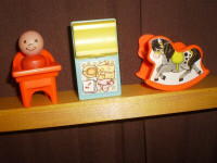 Fisher Price little people rocking horse, highchair etc