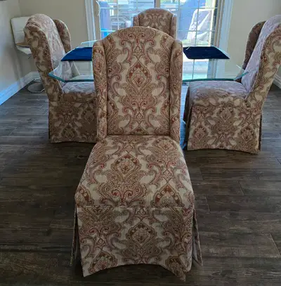 Set 4 Pink Paisley Pattern Dining Chairs , View more