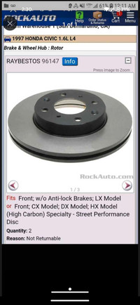 Honda Civic brake rotors (new)