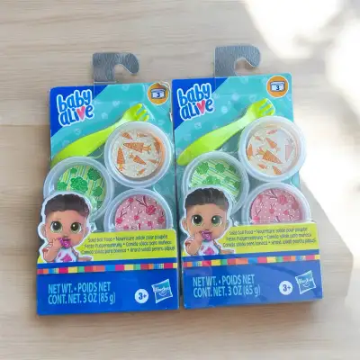 NEW Hasbro Kids Set of 2 Baby Alive Solid Doll Food Packs Fork, View more