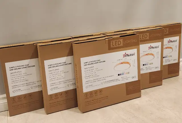 LED Round Simple Oak, Ceiling Light Fixture in Indoor Lighting & Fans in Kitchener / Waterloo - Image 5