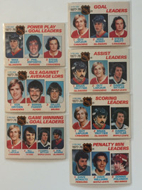 1978-79 OPC "LL" hockey cards, League Leaders, low grade