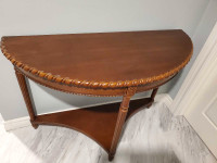 Table. Semi-circle. Brown. $115