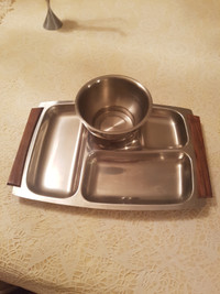 Stainless Steel Silver Sectional Serving Tray