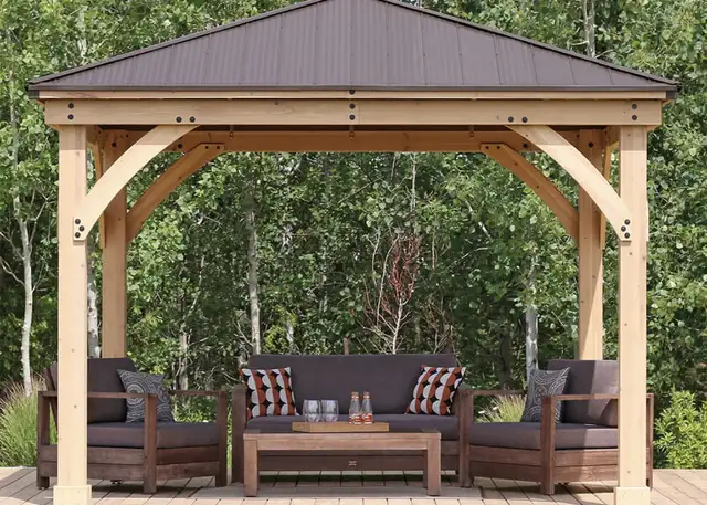 BRAND NEW IN BOX 12’ x 12’ YARDISTRY MERIDIAN GAZEBO $3200 in Patio & Garden Furniture in Windsor Region - Image 3